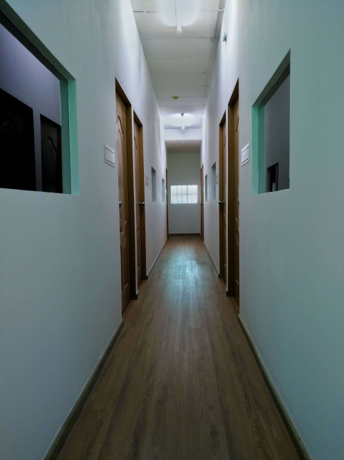 Office narrow hallway